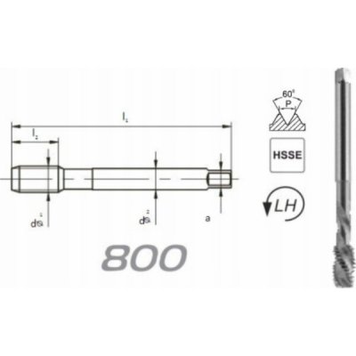 Fanar THREAD M12 DIN-376C L40 LH (6H) HSSE 800 – Hledejceny.cz