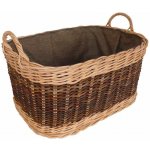 Košíkárna Koš na dřevo ratanový s látkou 68x47 cm – Zboží Dáma