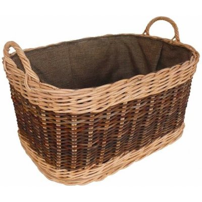 Košíkárna Koš na dřevo ratanový s látkou 68x47 cm – Zboží Dáma