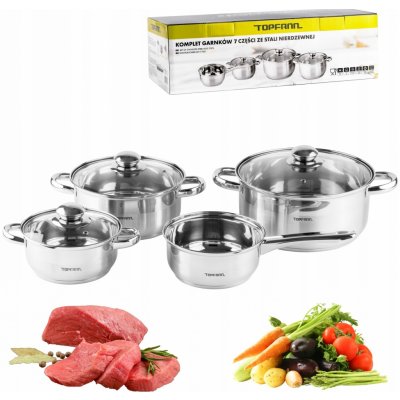 Topfann Sada hrnců Indukce nerezová ocel 7 ks – Zboží Mobilmania