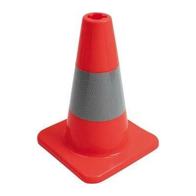 Výstražný dopravní kužel, PVC výška 35 cm červená/bílá – Sleviste.cz