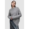 Dámský svetr a pulovr AllSaints Vlněný svetr Selena hřejivý s pologolfem WK202V šedá