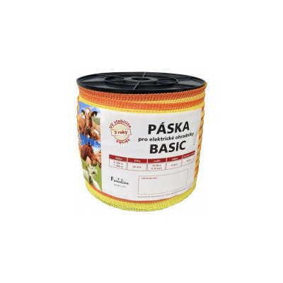 Páska BASIC 20 mm pro el. ohradník 4x0 16 mm Niro žluto oranž. – Hledejceny.cz