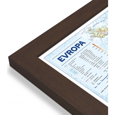Excart Maps Evropa - nástěnná obecně zeměpisná mapa (ČESKY) 140 x 98 cm Varianta: mapa v dřevěném rámu, Provedení: Pegi skořice – Zbozi.Blesk.cz