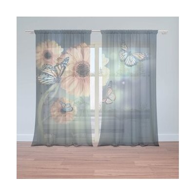 Sablio Záclony Květinová abstrakce: 2ks 150x250cm – Hledejceny.cz