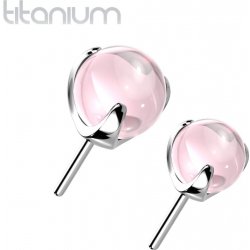 Šperky4U kamínek k Push In piercingu titan růžový kamínek TIT1196P-040