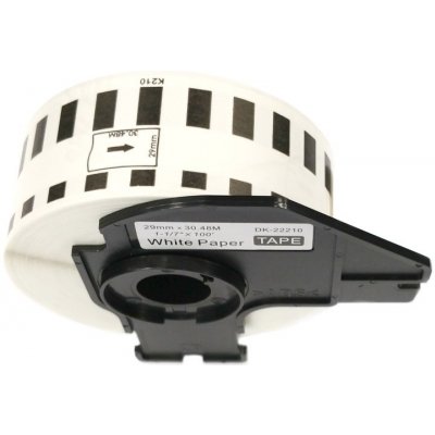 Etikety / štítky pro tiskárny BROTHER QL - typ DK-22210 - kompatibilní - 29 mm x 30,48 m, bílá (papírová samolepící role) – Sleviste.cz