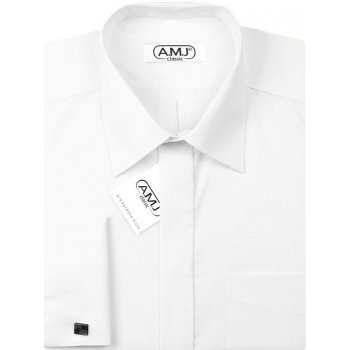 AMJ košile dlouhý rukáv na manžetové knoflíčky JDPSA018MK bílá
