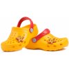 Dětské žabky a pantofle Camminare žluté s oranžovou mořskou hvězdicí