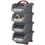 MDtools Plastové boxy malé 118 x 155 x 85 mm stohovatelné sada 4 ks CLICK BINS – HobbyKompas.cz