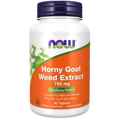 Now Foods NOW Horny Goat Weed Extract 750 mg, 90 tablet – Sleviste.cz
