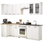 DobreSny Kuchyňská rohová sestava s vitrínou Olivia 3 m Bílá / Dub Sonoma H720 – Zbozi.Blesk.cz