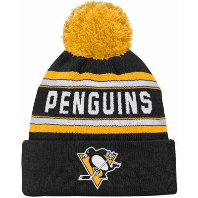 Dětská zimní čepice Pittsburgh Penguins Wordmark Cuffed Pom