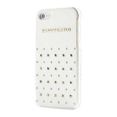 Pouzdro Karl Lagerfeld Trendy iPhone 4/4S s cvočky bílé – Zboží Mobilmania