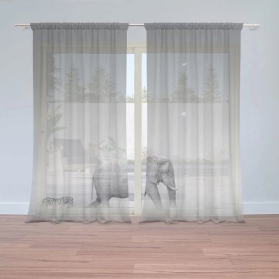Záclony Slon a zebra: 2 ks - 150x250 cm - Sablio – Hledejceny.cz