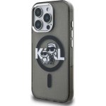 Karl Lagerfeld IML Glitter Karl and Choupette Sketch MagSafe pro Apple iPhone 15 Pro Max, černá – Zboží Mobilmania