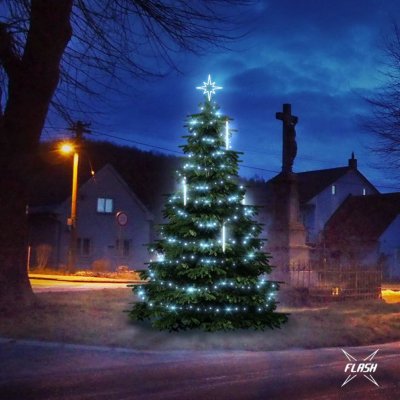 DecoLED LED světelná sada na stromy vysoké 3-5m ledová bílá s Flash a padající sníh – Hledejceny.cz