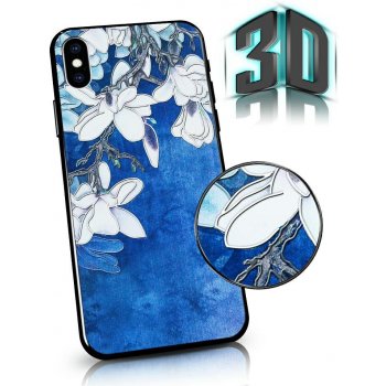 Pouzdro MFashion Samsung A20 / A30​ - 3D květy - modré