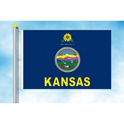 LIBEA, s.r.o. Kansas vlajka Rozměr: 60×90 cm, Uchycení: Karabiny na stožár – Hledejceny.cz