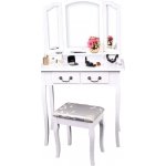 Tempo Kondela Toaletní stolek REGINA NEW s taburetem bílý/stříbrný – Hledejceny.cz