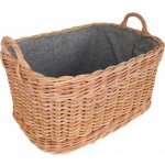 Košíkárna Koš na dřevo ratanový s látkou 68x47 cm – Zboží Dáma