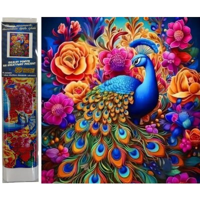 Norimpex diamantové malování Páv s barevnými květinami 30 x 40 cm – Hledejceny.cz