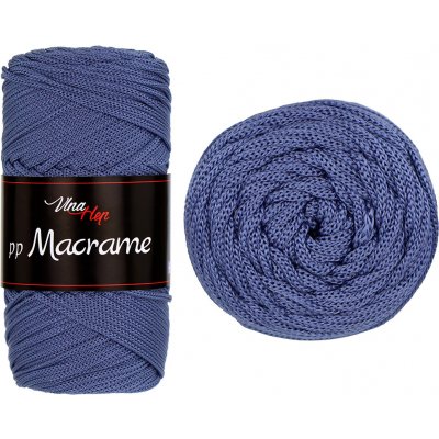 Vlna-hep pp Macrame - polyester PP Macrame: nová - 4113 Modrá džínová