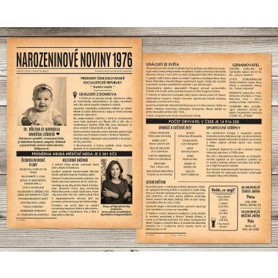 Narozeninové noviny 1976 – dárek k 50. narozeninám – Zboží Dáma