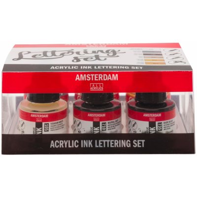 Amsterdam Akrylový inkoust Lettering set 6 x 30 ml