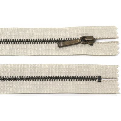 WICO Kovový zip no.3 nerozepínací 18cm béžový (staromosazné zoubky) ozdobný jezdec – Hledejceny.cz