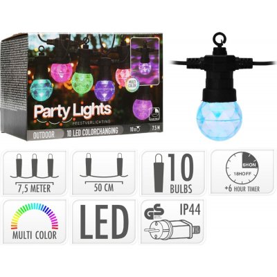 PROGARDEN KO-AF5300210 Světelný řetěz LED PARTY 10 žárovek 7,5 m – Hledejceny.cz