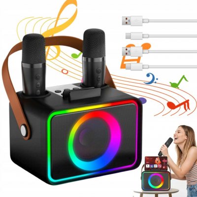 Karaoke set LK Avalon bezdrátový se 2 mikrofony béžový – Sleviste.cz