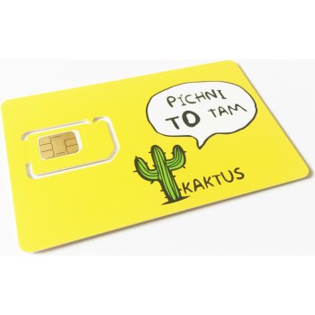 Sim karta KAKTUS (T-Mobile) - kredit 100Kč / 500Mb dat + 250Mb na sociální sítě