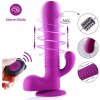 Anální kolík HiSmith C0723 Silicone Dildo Vibrator Anal Stimulation with Remote Controller & Suction Cup Purple
