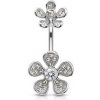 Piercing Šperky4U piercing do pupíku s čirými zirkony WP0017-ST