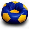 Sedací vak a pytel Fitmania Fotbalový míč XXL + podnožník vzor 10 modro žlutá