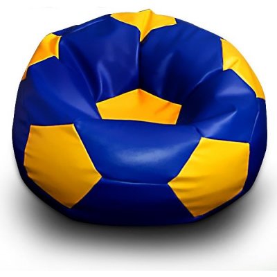 Fitmania Fotbalový míč XXL + podnožník vzor 10 modro žlutá – Zboží Mobilmania