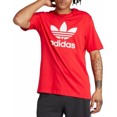 adidas T-shirt adicolor Trefoil IR8009 Červená – Zboží Mobilmania