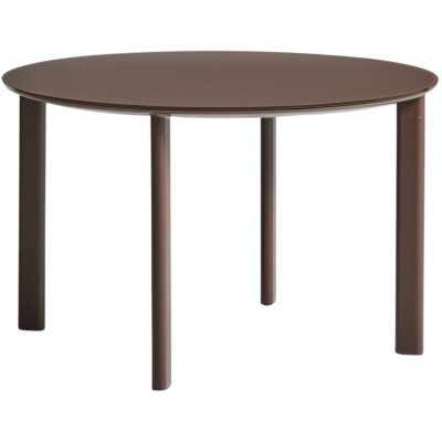Kave Home zahradní jídelní stůl Erice 120 cm se skleněnou deskou Hnědý – Hledejceny.cz
