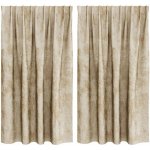 Sametové závěsy 2 ks s kroužky krémové 140x140 cm – Hledejceny.cz