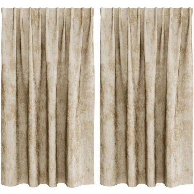 Sametové závěsy 2 ks s kroužky krémové 140x140 cm – Hledejceny.cz