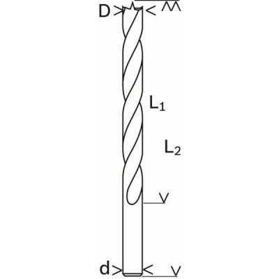 Standardní spirálový vrták do dřeva 16 x 100 x 160 mm, d 10 mm BOSCH 2608596313