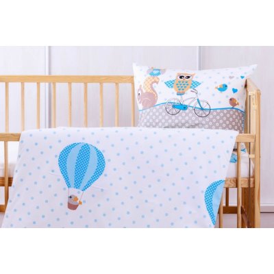 Jan povlečení Sovičky modré 135x90 cm 60x45 cm – Zboží Dáma