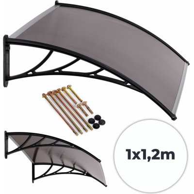 MultiGarden AW-017C stříška nad vchodové dveře 120×100 cm polykarbonát šedá – Zboží Mobilmania