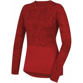 Husky merino 100 Long Sleeve dámské triko dlouhý rukáv merino vlna červená