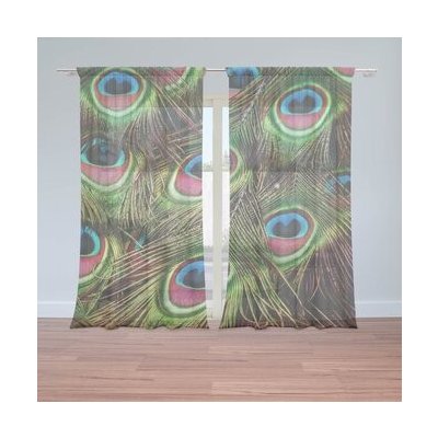 Sablio Záclony Paví peří: 2ks 150x250cm – Hledejceny.cz