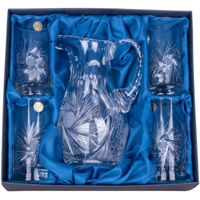 ONTE CRYSTAL Džbán se sklenicemi na vodu 350 ml Větrník Varianty setu: Džbán + 4 skleničky – Zboží Mobilmania