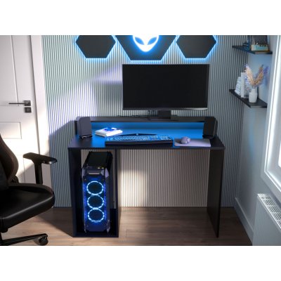 HELCEL PC stůl Play II, černý + LED