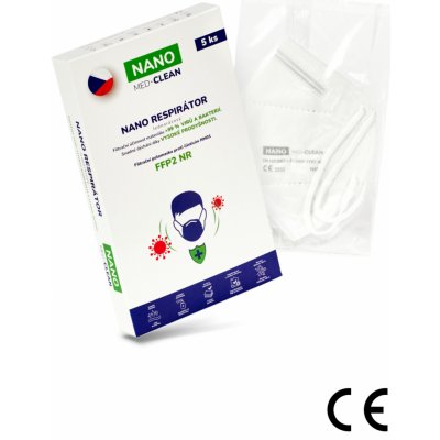 Nano Medical Nanovlákenný respirátor FFP2 nano Med. Clean bílý 5 ks – Hledejceny.cz