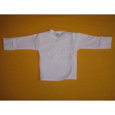 Arex Košilka do porodnice s rukavičkou výšivka bílá
